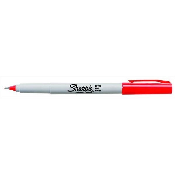 Sharpe Mfg Co Sharpie 077416 Non-Washable Quick-Drying Waterproof Permanent Marker; Red; Pack - 12 77416